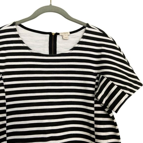 J Crew Striped Ponte Shift Knee Length Short Sleeve Dress Small - Picture 7 of 12